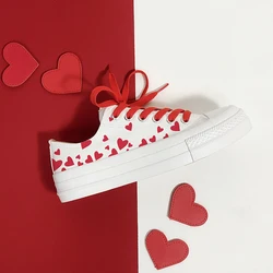 Amy and Michael Lovers Sneakers Sweet Heart Hand Painted Canvas Shoes Cute Girl Students Casual Espadrilles Woman Vulcanize Shoe