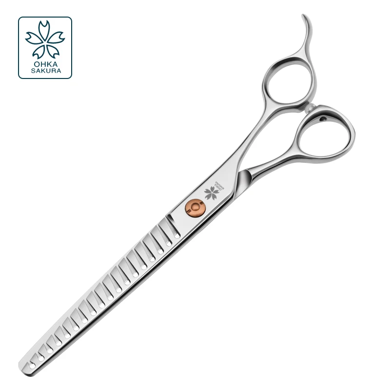 Professional Pet Beauty thinning fish bone 7-inch imported 440C oblique tooth design special hair breaking scissors for pet shop