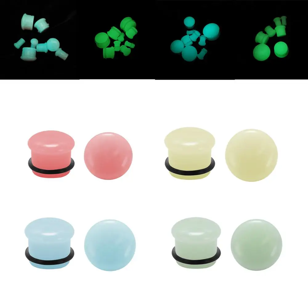 5-18mm Ear Tunnels Plugs Stone Ear Tunnels Luminous Plugs and Tunnels Ear Gauges Ear Strecher Expander Body Piercing Jewelry