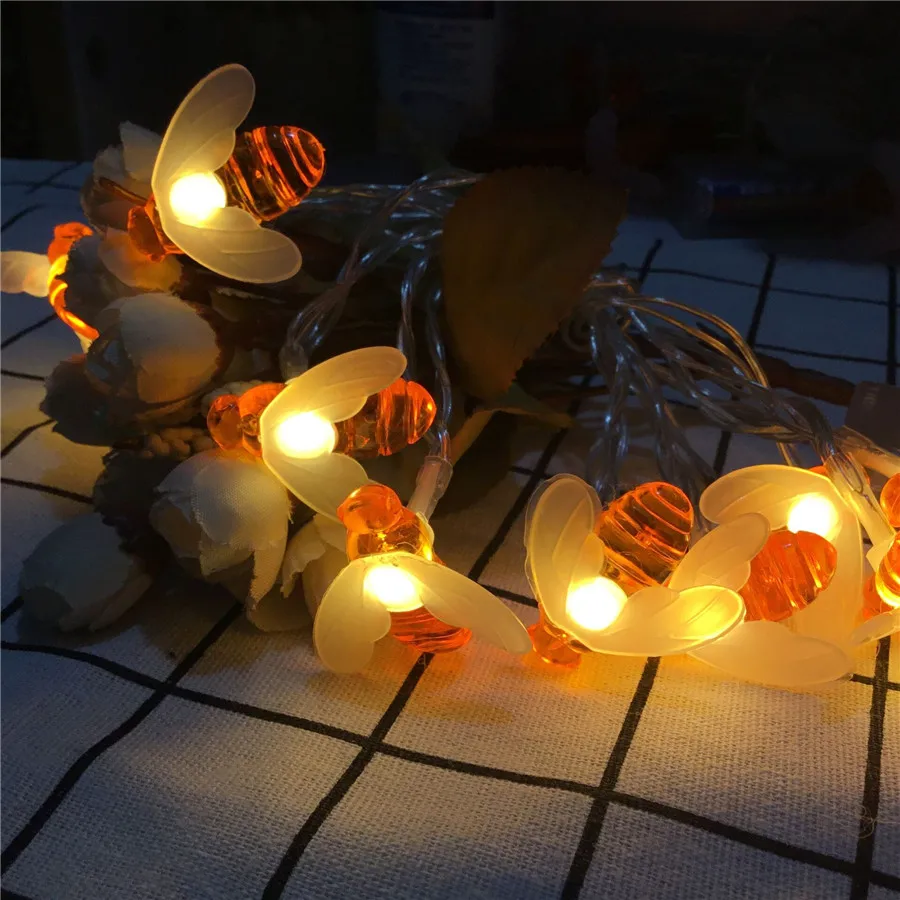 

USB Powered Honey Bee led Fairy String Lights Waterproof Outdoor String Lights for Garden Patio Gate Yard Xmas Party Wedding