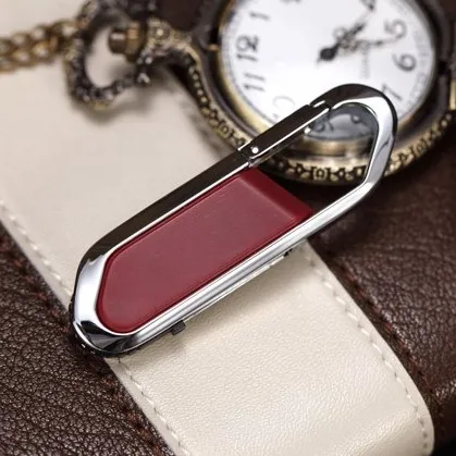 2023 Metal Carabiner leather usb flash drive 32GB 64GB 128GB 256GB 512GB pendrive real capacity memory stick disk free shippin