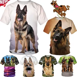 Unisex Funny 3D Printed Dog T-shirt Fashion Men/Women Black German Shepherd Inside Pocket Tops