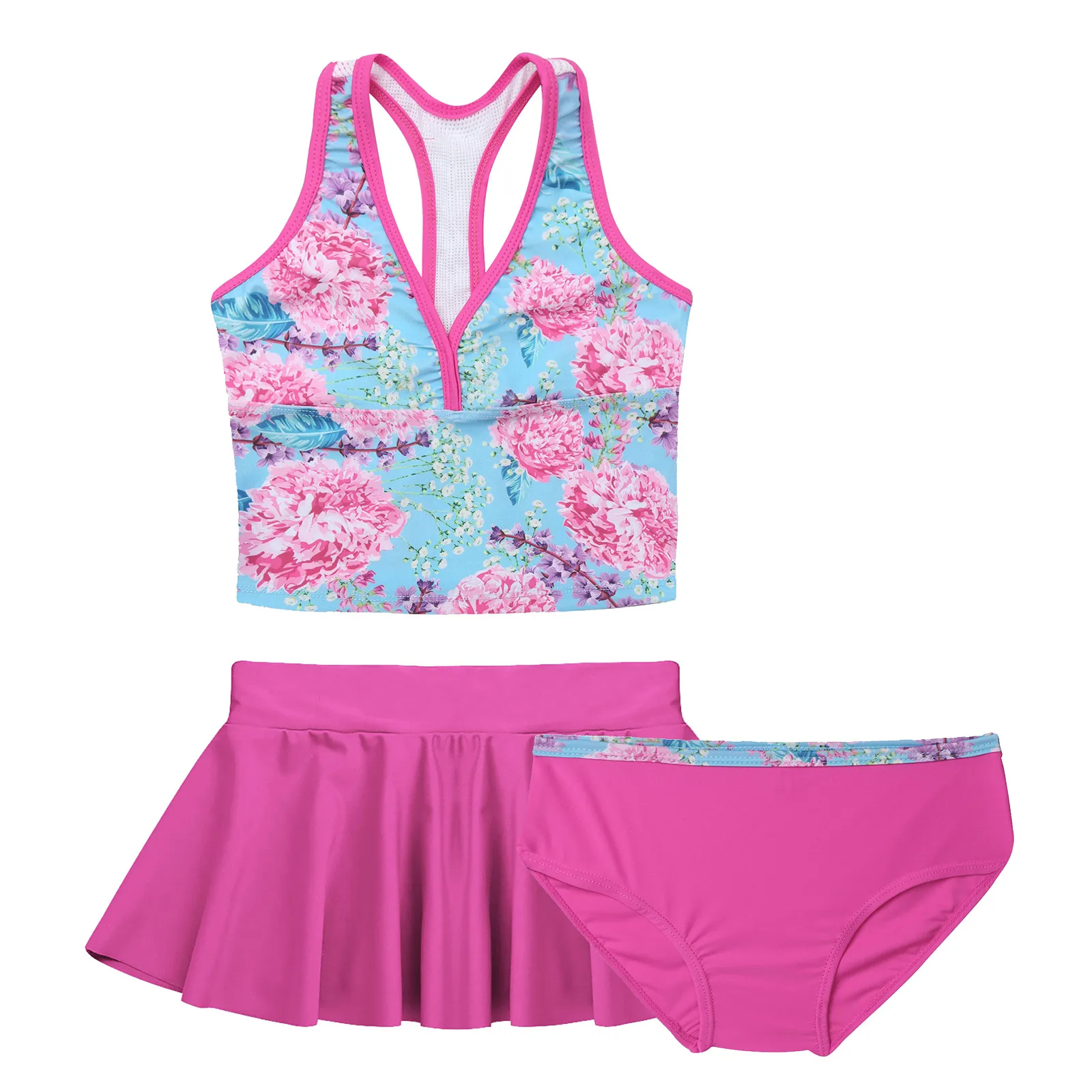 Bañador de secado rápido para niñas pequeñas, conjunto de Bikini Infantil, ropa de playa, 3 a 14 años