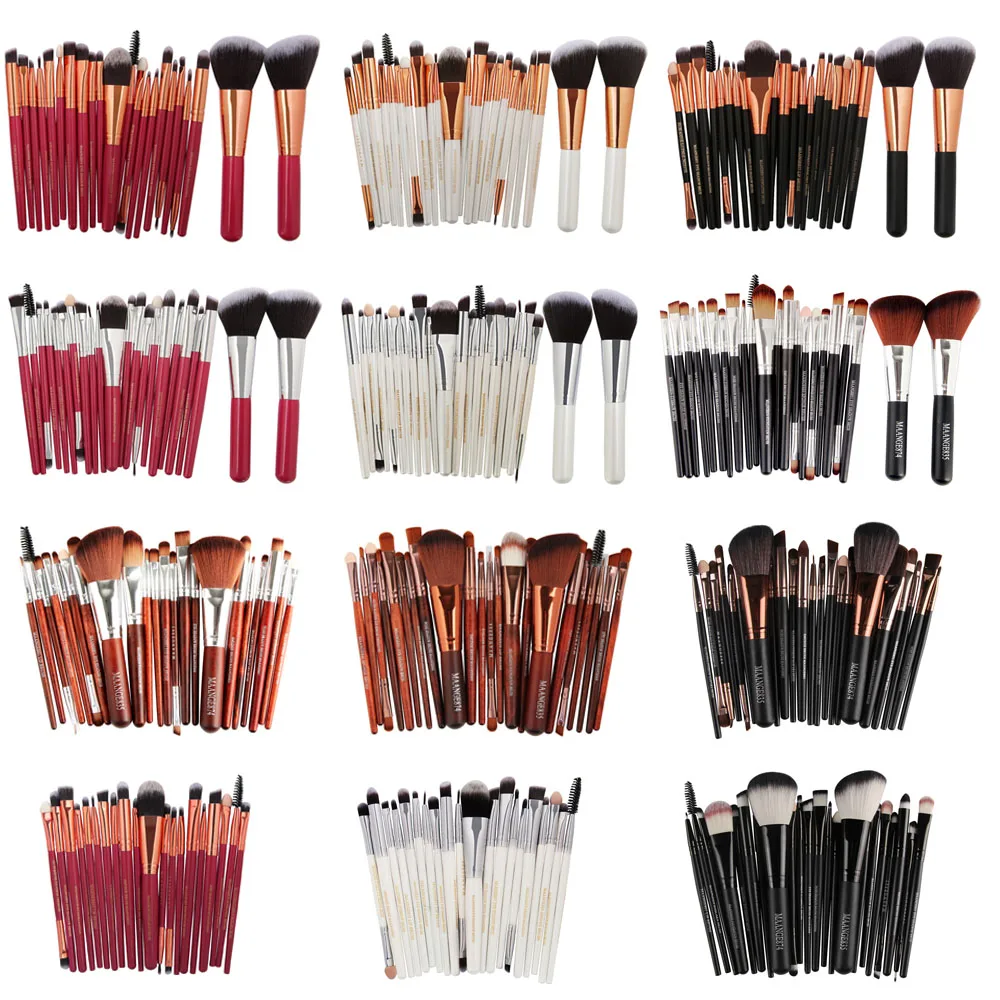 MAANGE 15/22Pcs Beauty Makeup Brushes Set Cosmetic Foundation Powder Blush Eye Shadow Lip Blend Make Up Brush Tool Kit Maquiagem