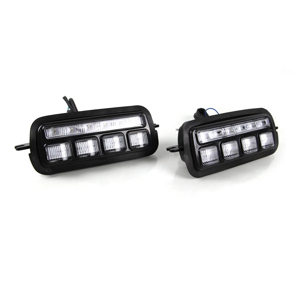 2-in-1 المصد الأمامي الضباب مصباح تحذير الأبيض DRL النهار ضوء الديناميكي بدوره أضواء الإشارة لادا NIVA 2016 2017 2018 2019 #2