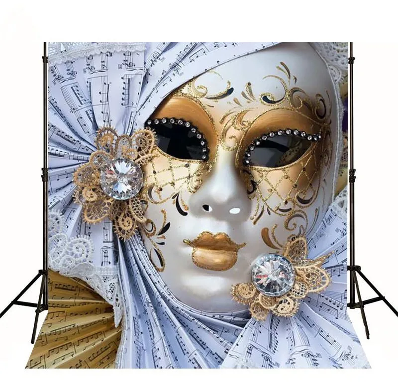 Elegant Charm Mask Mardi Gras Masquerade background High quality Computer print party backdrops