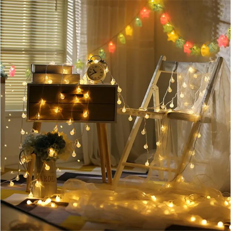 Impermeável LED String Light para iluminação exterior, lâmpada, bola de corrente, casamento, Natal, feriado, 10m, 20m, 220V