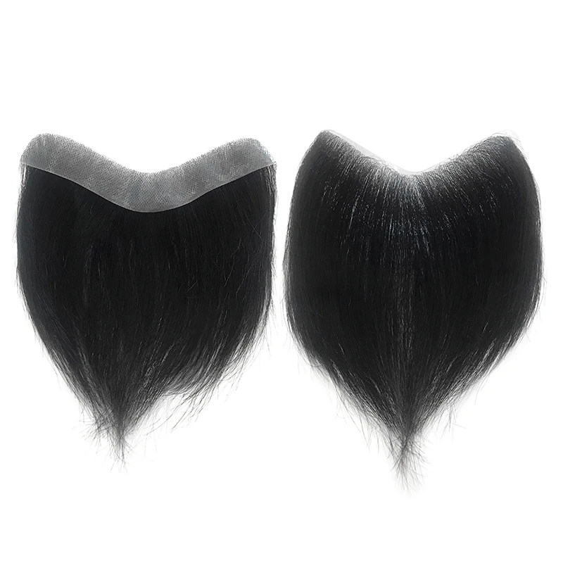 Straight Men\'s Wig V Style Frontal Hairine Toupee 100% Human Hair Men Capillary Prosthesis Full Skin Hairpiece 6\