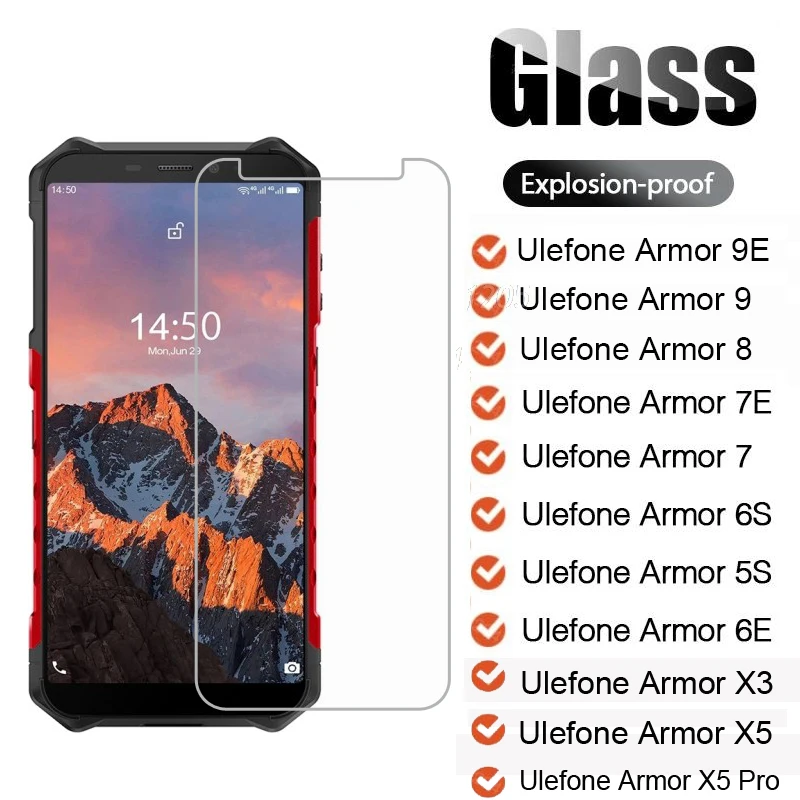 3-1PC Protective Glass For Ulefone Armor 11 X10 8 5G 9E X9 7E 7 5S Screen Protector for Ulefone Armor X5 X7 Pro X8i Glass