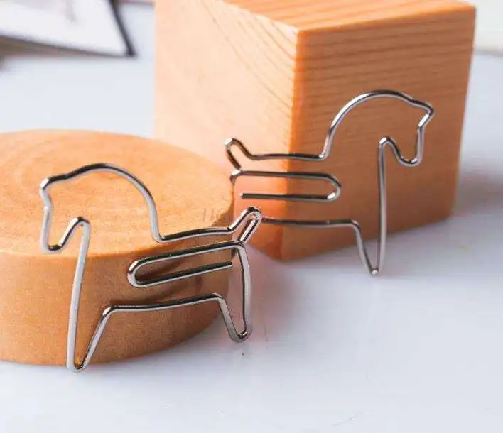 4pcs Silver Plated Trojan Paper Clip Paper Clip Animal Paper Clip Paper Clip Colorful Metal Bookmark