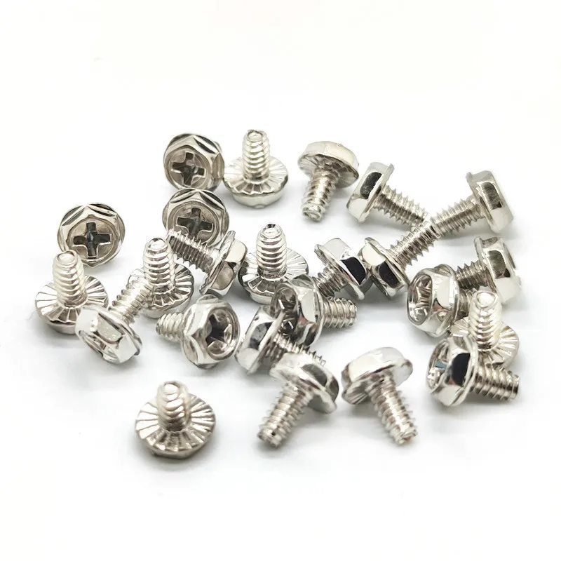 50pcs Toothed Hex Screw 6/32 Computer Case Motherboard Screws