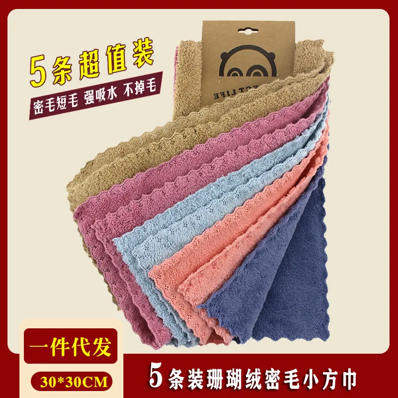 Thicker Microfibre Wipes Table Window Tools Easy Cleaning Absorbent Portable Kitchen Towel 5 PC Cleaning Cloth