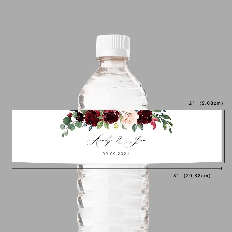 20PCS Personalized Wedding Water Bottle Label,Waterproof 8\