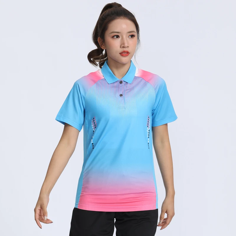 2021 New Badminton Short Sleeve Summer Turn Down Collar Tshirts High Quality Sports Jerseys Quick dry Sports Training Shirts