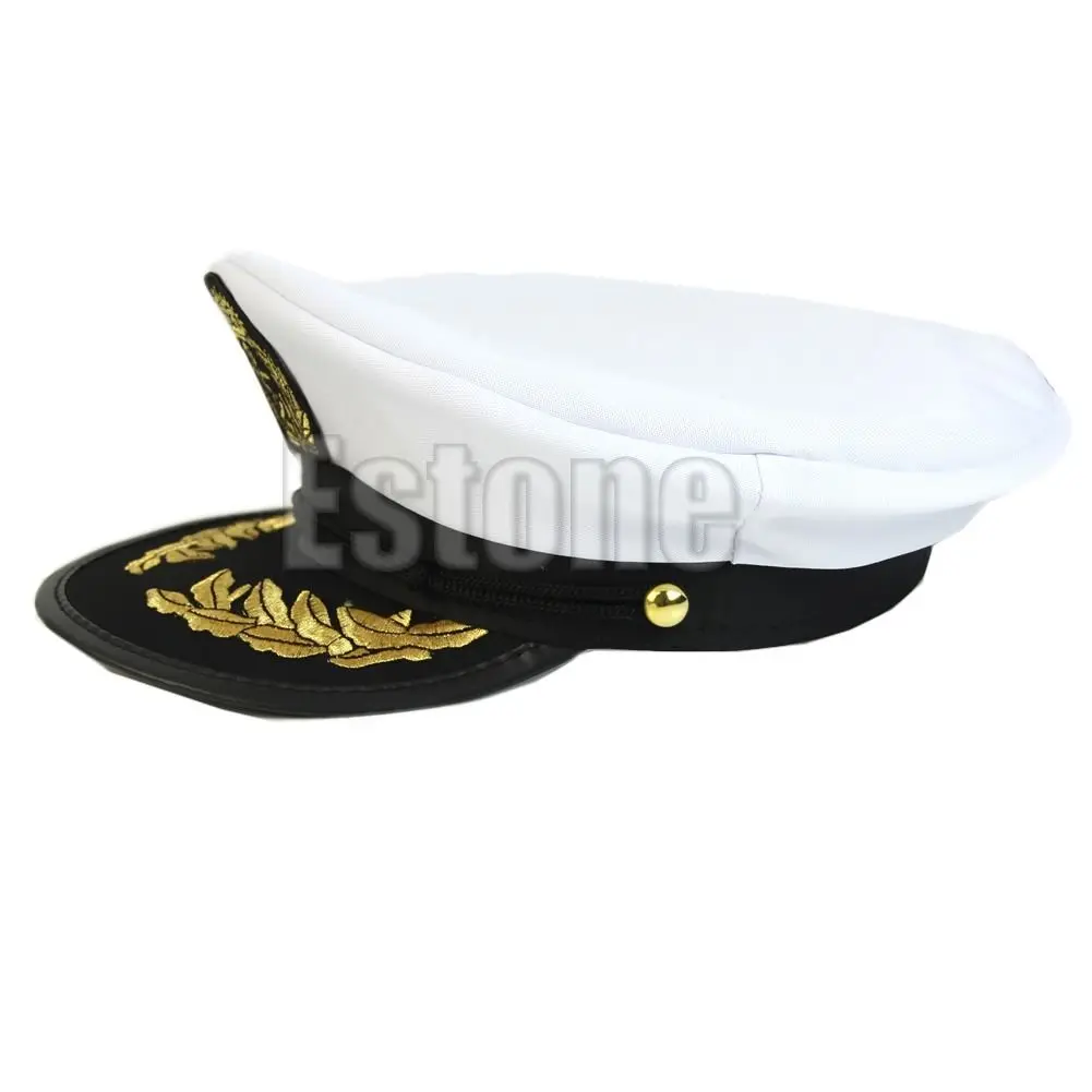 Hot White Adult Yacht Boat Captain Navy Cap Costume Party Cosplay Dress Sailor Hat A17_40