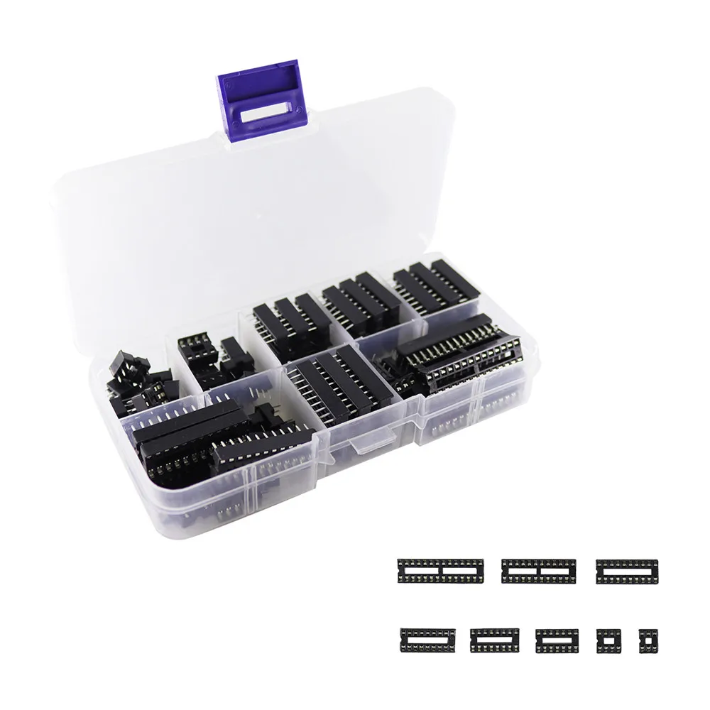 

66 шт./лот DIP IC розетки адаптер паяльный Тип Комплект розеток 6,8,14,16,18,20,24,28 Pin для arduino PCB Diy Kit