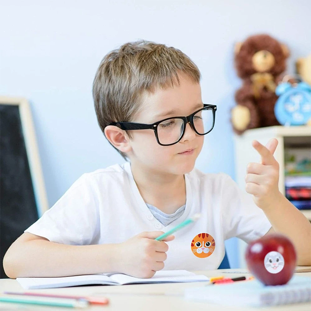 500Pcs/ม้วนน่ารักการ์ตูนสัตว์สำหรับโรงเรียนครูตกแต่งคลาสสิก1นิ้วกระดาษเด็กเครื่องเขียนสติกเกอร์