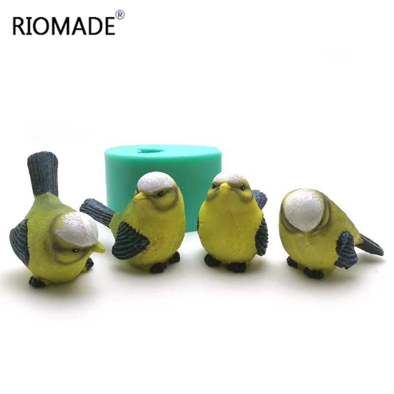 3D Simulation Cuckoo Silicone Mold Bird Shape Cake Decoration Tools Sparrow Sculpture Chocolate Candle Molds Birds Mould