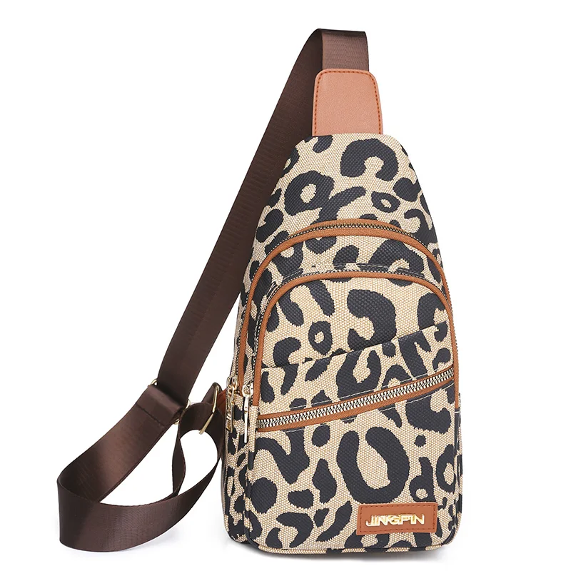 Taschen für Frauen Leopard Print Haut Frauen Brust Pack Weiblichen Sling Taschen Crossbody Wasserdichte Schulter Casual Pu Leder Messenger