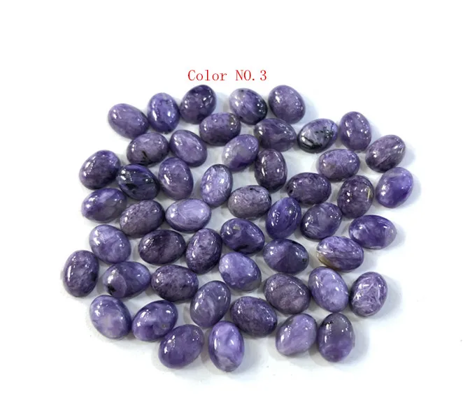 Natural Charoite Gemstones 6x8mm Oval Shape Cabochon 5pcs/lot Fashion Jewelry Accessories Loose Beads for Jewelry Making