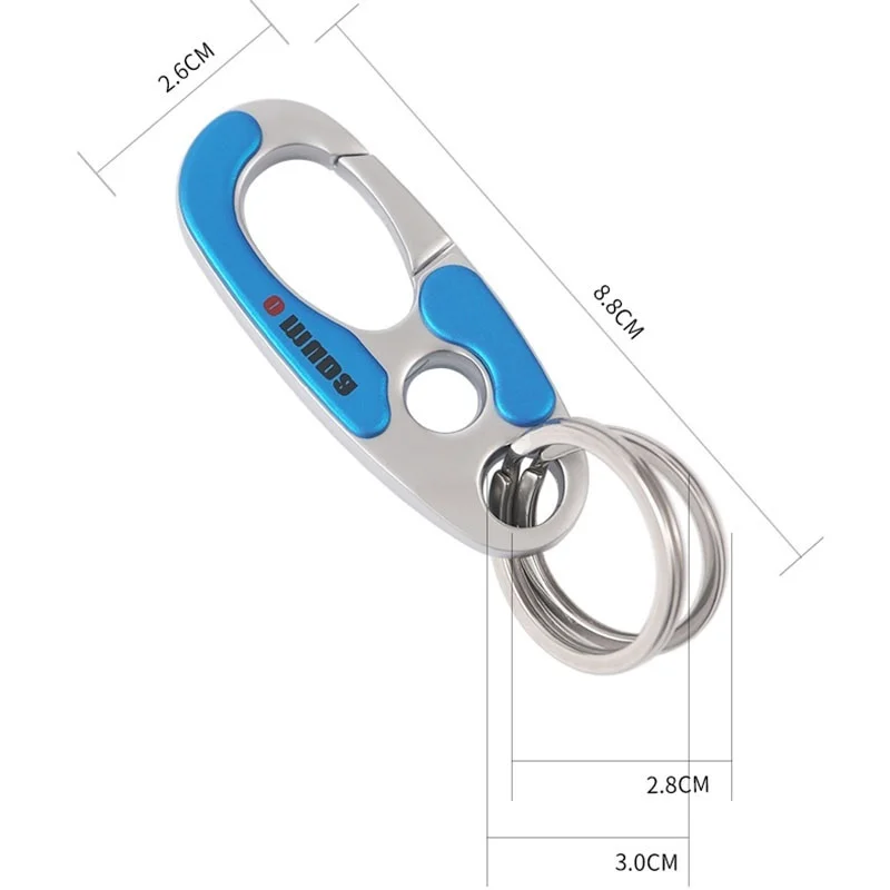 OMUDA  New Keychain Stainless Steel Buckle Outdoor Carabiner Climbing Tools Double Ring Car  Keychain Keyring  Durable