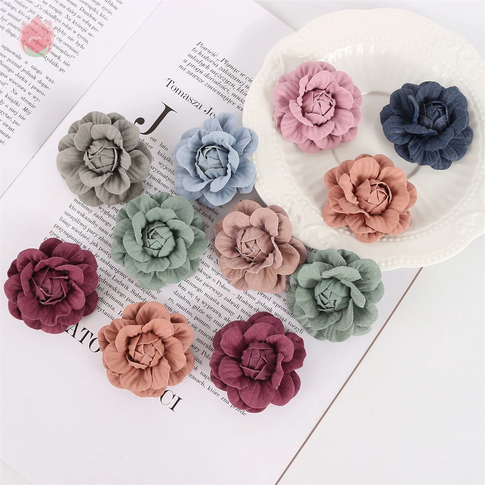 Artificial Flowers Head For Diy Home Living Room Party Wedding Decoration Fake Flowers Valentine\'s Day Accessories Scrapbooking