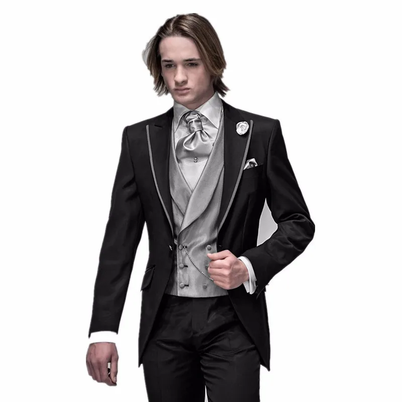 

JELTONEWIN Custom Made Black Tuxedo Blazer Terno Groom Wear Groomsmen Costume Homme Mens Wedding Suits Slim Fit Men Suits