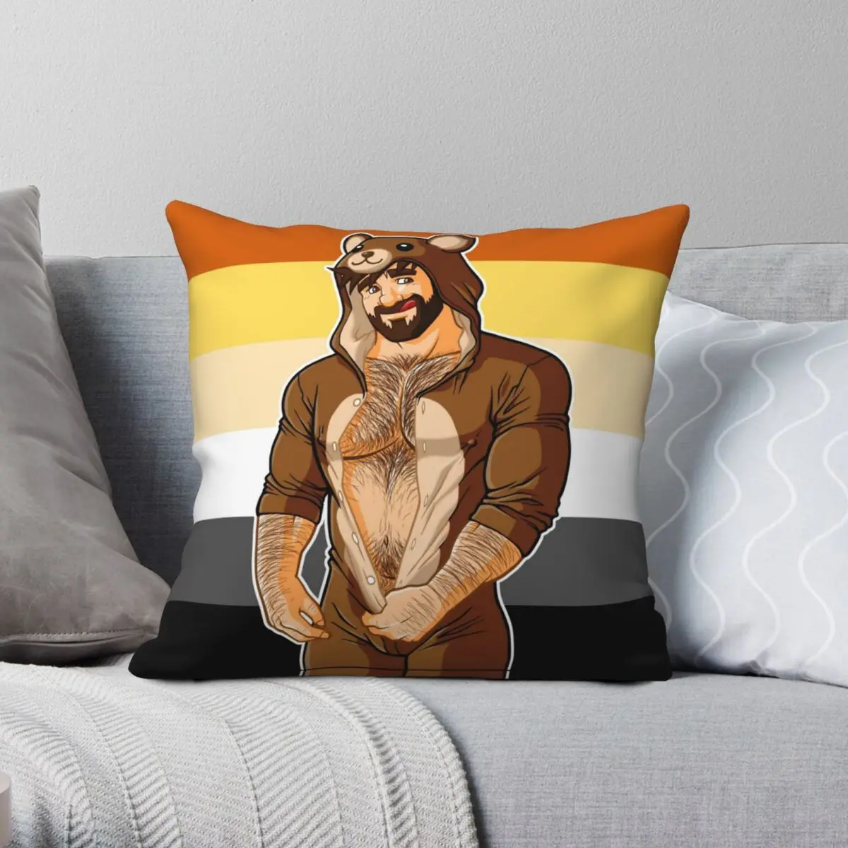 ADAM LIKES TEDDY BEARS BEAR PRIDE Square Pillowcase Polyester Linen Velvet Pattern Zip Decor Throw Pillow Case Home Cushion