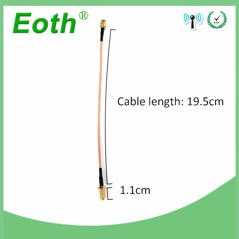 Eoth rg174 sma macho para fêmea adaptador de antena sma iot plug conector trança cabo de extensão em ponte coaxial para antenas