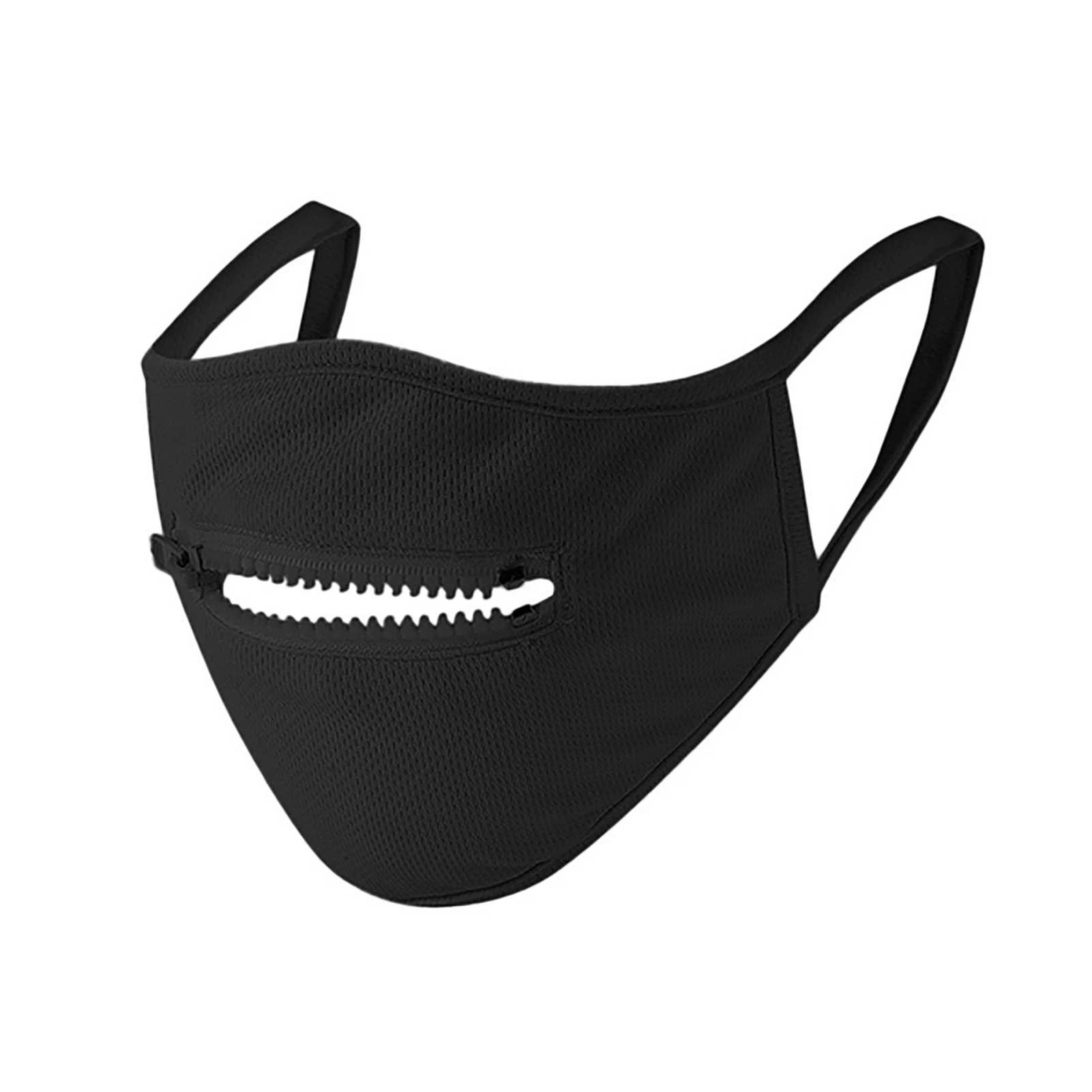 Unisex Anti-UV Cotton Masks Zipper Design Dust-Proof Anti-Haze Outdoor Cycling Face Cover Print Adult Women Men Face Mask Zip