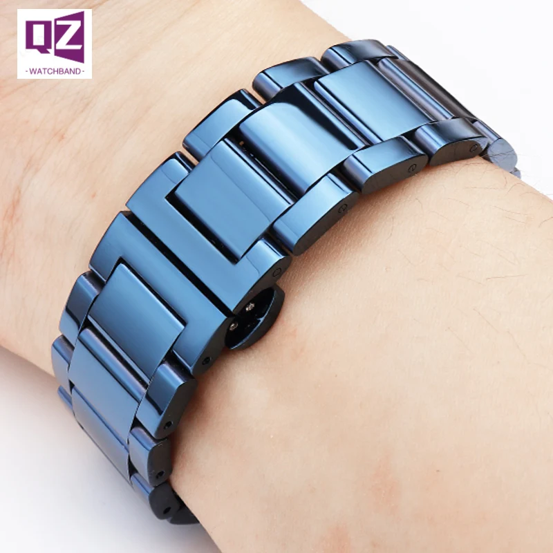 Stainless Steel Watchband Dark blue color Metal Wristwatches Band for armani citizen watch strap 18 19 20mm 21mm 22mm 23mm 24mm