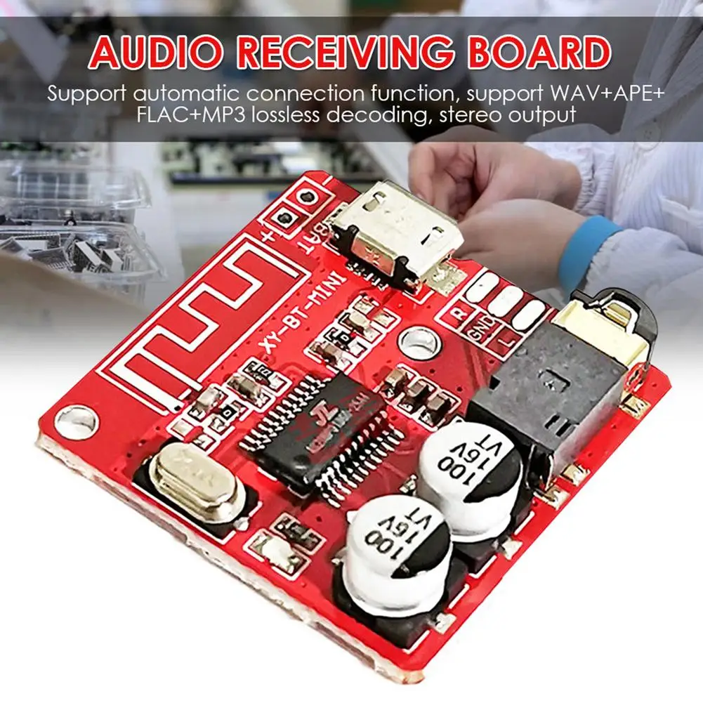 

DIY Bluetooth Audio Receiver Board Bluetooth 4.1 MP3 Lossless Decoder Board Wireless Stereo Music Module 3.7-5V XY-BT-Mini