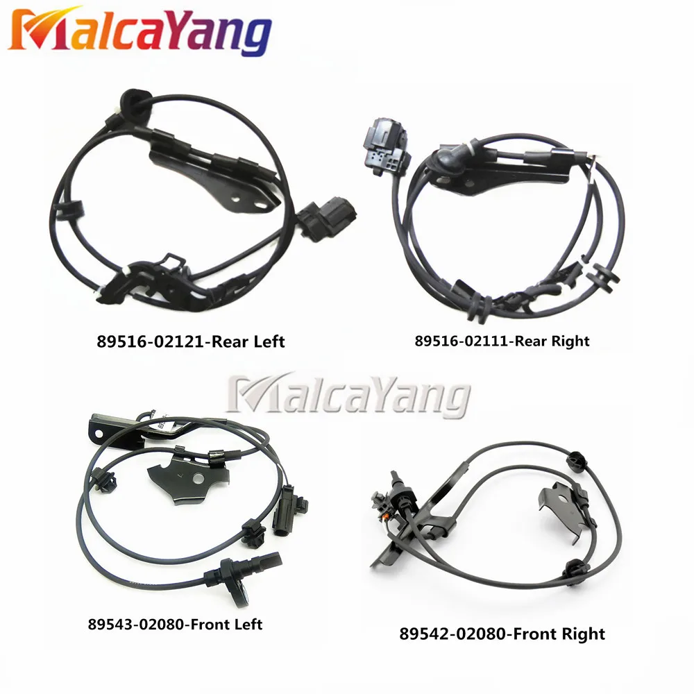 4pcs ABS Wheel Speed Sensor FL/FR,RL/RR for Toyota Corolla 89542-02080 89543-02080 89516-02121 89516-02111 High Quality