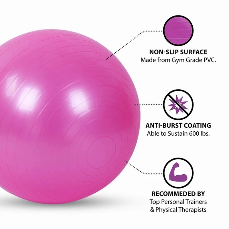 Sports Yoga Balls Bola Pilates Fitness Gym Balance Fitball Exercise Pilates Workout Massage Ball 45cm PVC Fitness Balls