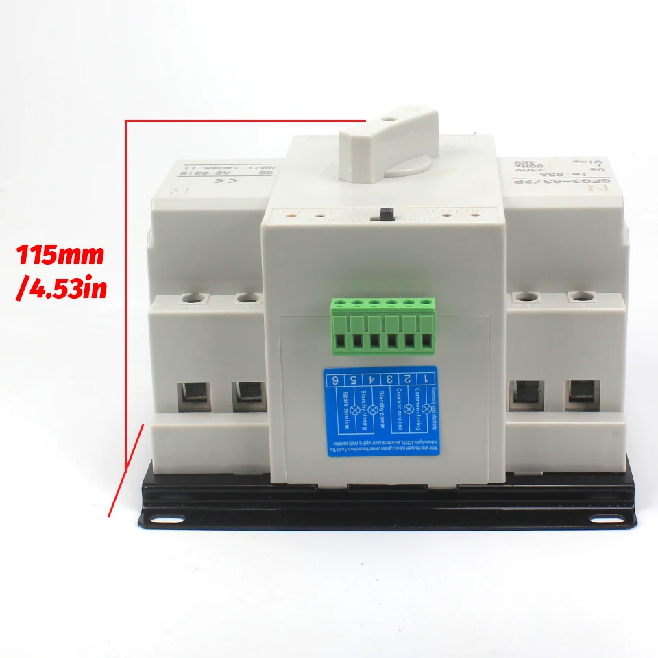 ATS 2P 63A Dual Power Automatic Transfer Switch 2P Circuit Breaker MCB AC 230V