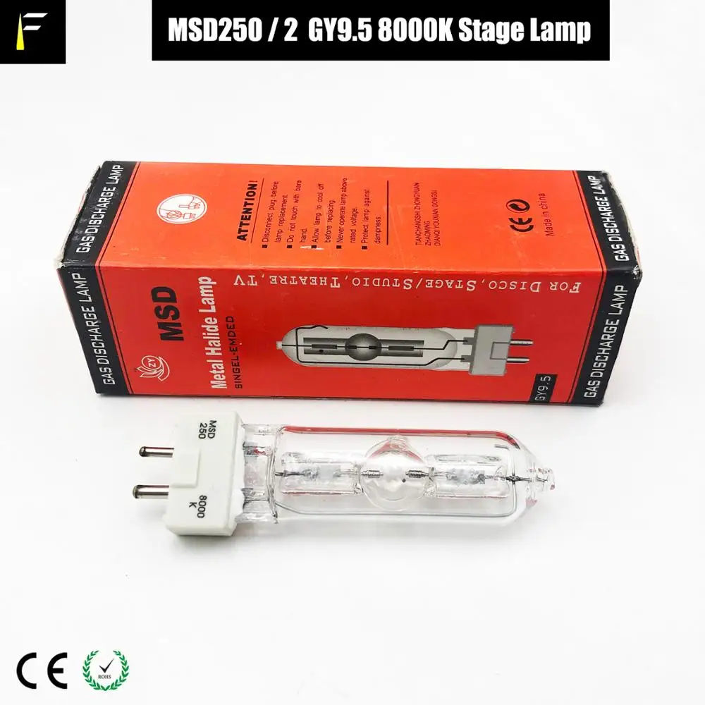 MSD250/2 30H Gy9.5 Classic Lamp MSD MSR 250 Sorcerer Stage Light Bulb HSD250w /80 Gas Discharge Lamp Single End Pin Bubble