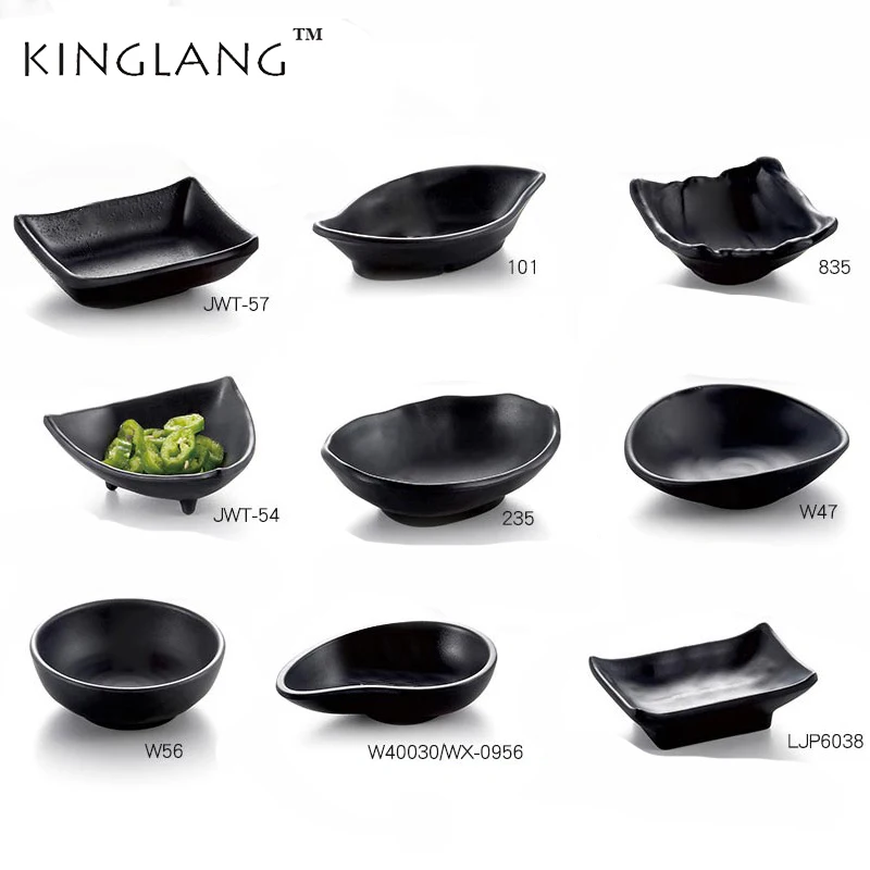 Set of 4,KINGLANG  melamine  plastic small dipping sauce dish  bowl for HOTPOT Restaurant wholesale Cheap dish bowl