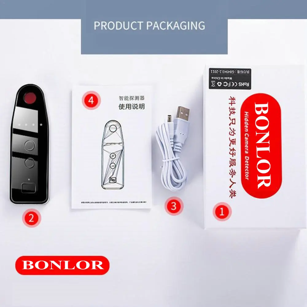 Multi-Function Wireless Camera Lens Signal Detector Radio Wave Signal Detect Camera Full-range WiFi RF GSM Device Finder