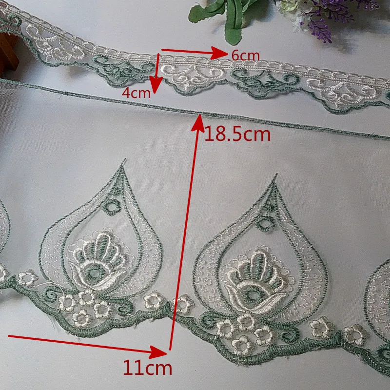 3 metri turchese maglia ricamata fiore pizzo finiture per divano sedia cuscino tessili per la casa finiture nastro accessori per cucire