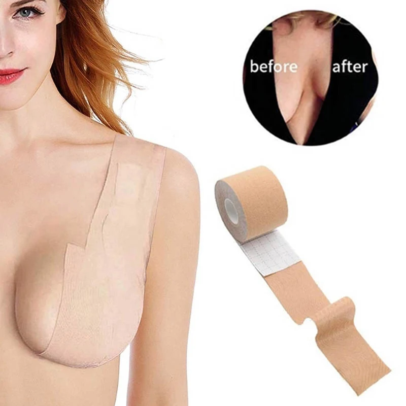 1Roll Boob Tape Women DIY Breast Nipple Covers Push Up Bra Body Strapless Breast Lift Tape Adhesive Bras Intimates Sexy Bralette