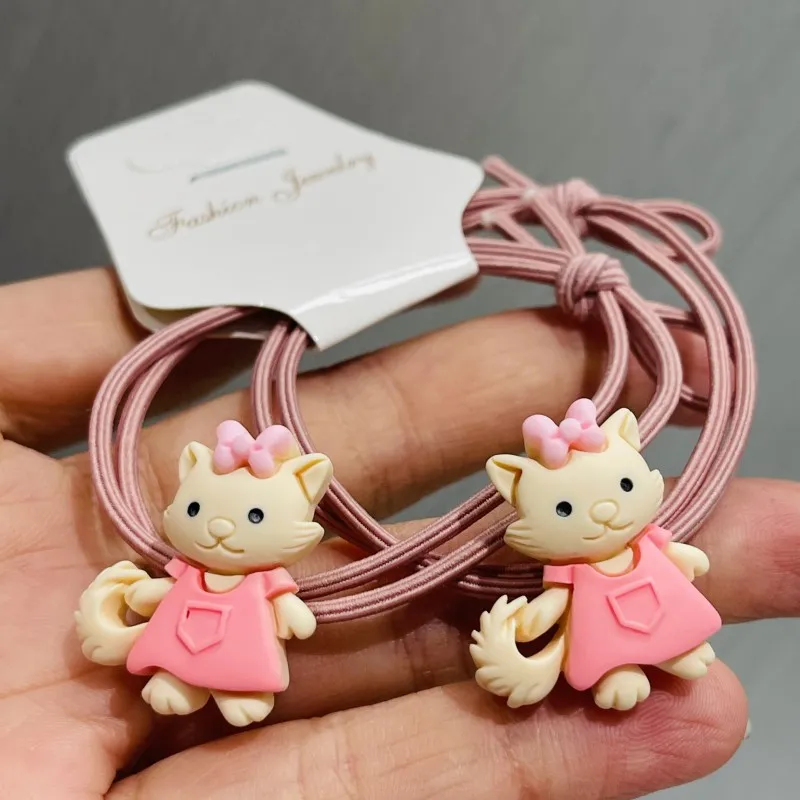 2Pcs Cute Animals Dog Fox Rabbit Headwear Kids Cartoon Elastic Hair Bands Baby Headdress Children Ropes Girls Accessories