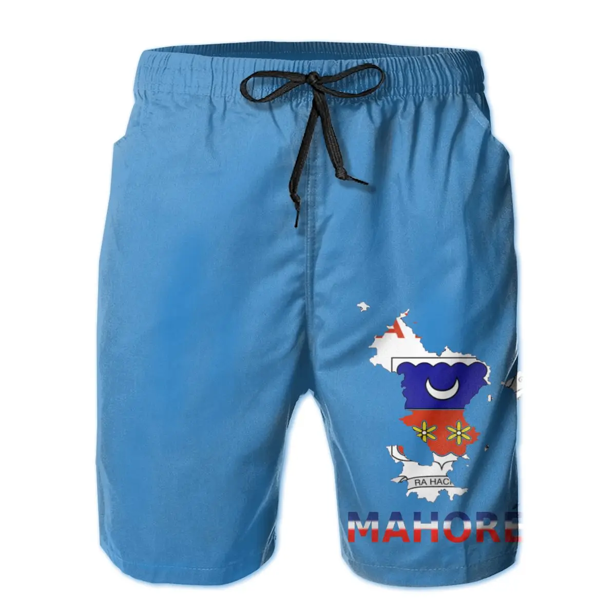 

Beach Breathable Quick Dry Humor R278 Casual Carte + Inscription De Mayotte En Mahorais Male Shorts