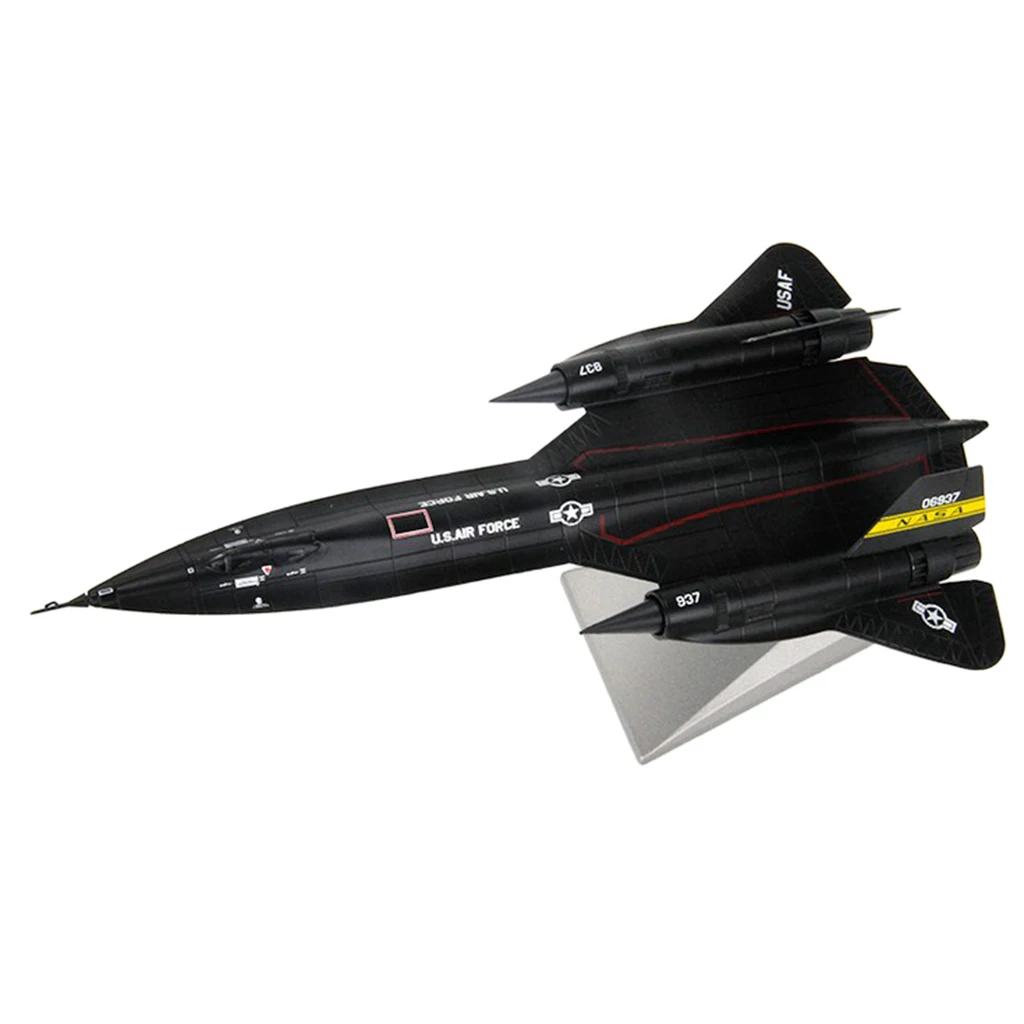 

USA SR-71A Blackbird Reconnaissance Plane - 1:144 Metal Die-cast Airplane, Includes Alloy Stand, Teens Adults Collectibles