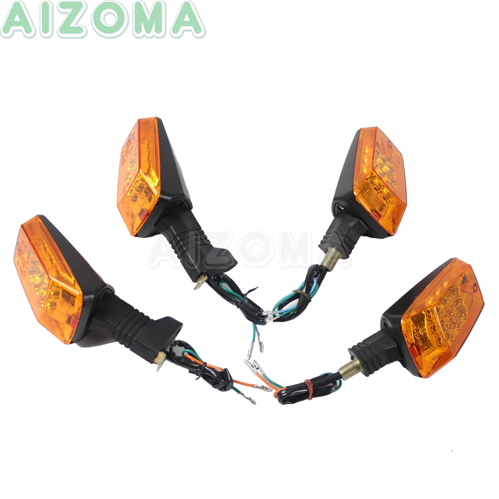 4pcs Motorcycle 12V Amber Indicator Front & Rear LED Blinker For MZ ETZ 251  E-mark E3, SAE DOT Approved Turn Signal Light