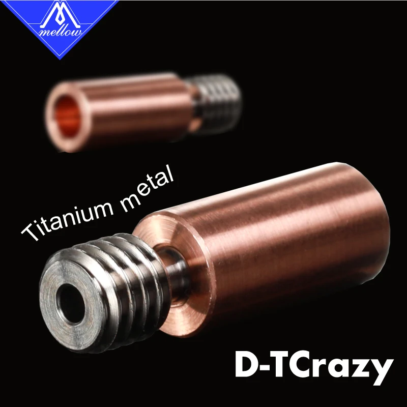 Mellow All-Metal NF D-TCrazy Kraken Heat Break Titanium&Copper Dysza drukarki 3D Gardło do wytłaczarki Chimera HOTEND Blok grzejny