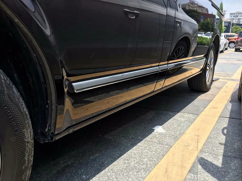 Chrome Car Side Door Body Cover Moulding Trim Strip Car Exterior Accessories For VW Volkswagen Transporter T6 Caravelle 2017 18