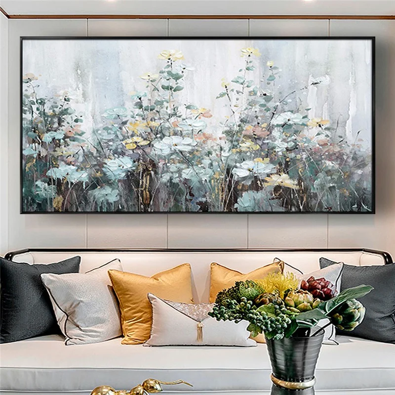 

Modern hand-painted beautiful oil painting abstract flower natural landscape canvas drawing large salon mural living room decor