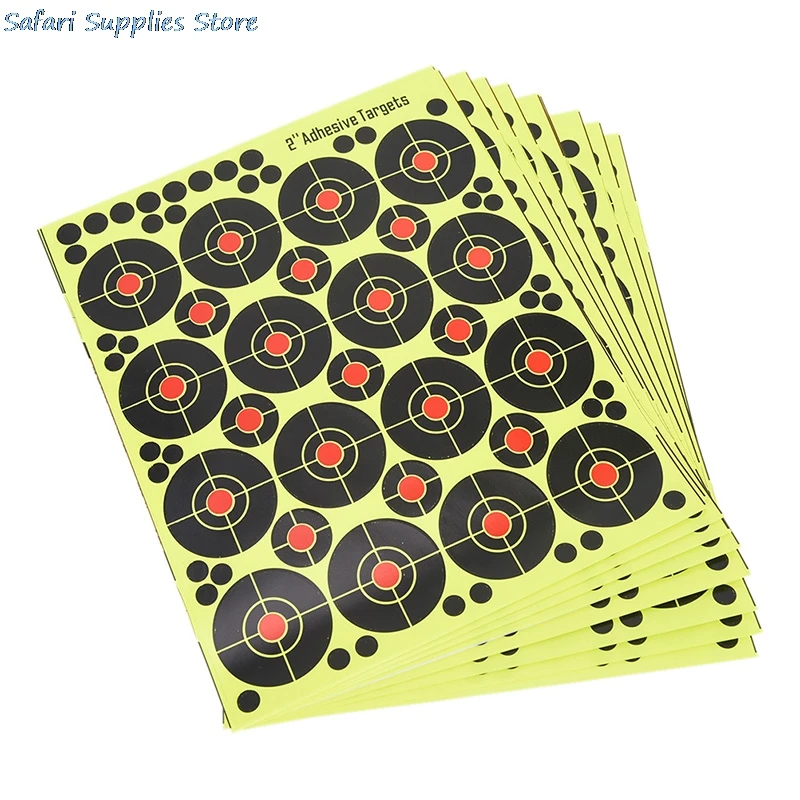 160pcs/10sheets Shooting Targets Splatter Glow Florescent Paper Target For Hunting Archery Arrow Training Shoot Accessories