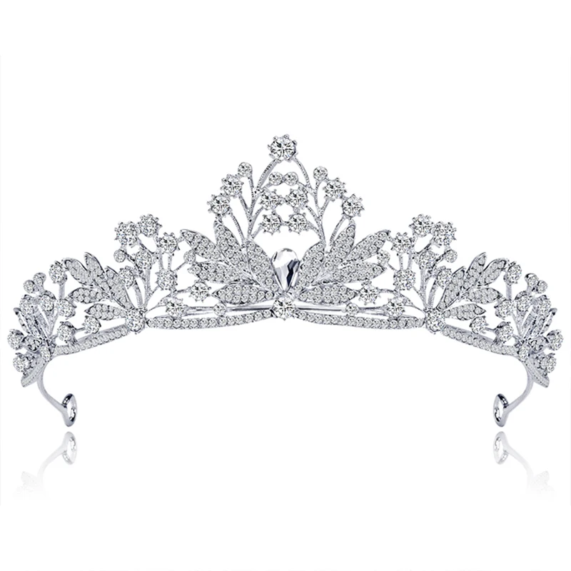 

10 PCS /Lot Fashion Wedding Crown for Bridal Headpiece Clear Crystal Bride Tiara Wedding Hair Accessories