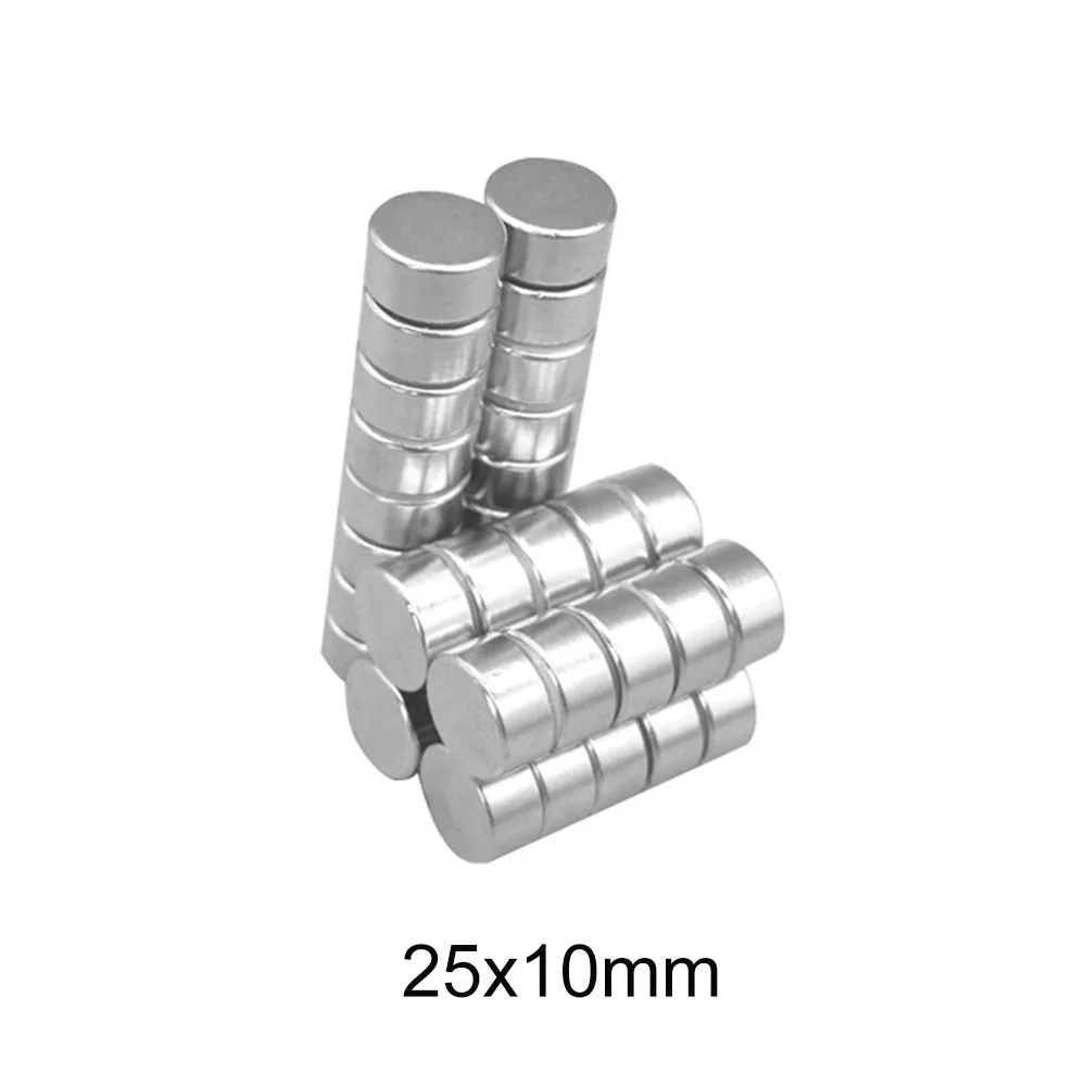 1/2/5/10/15PCS 25x10 mm Strong Cylinder Rare Earth Magnet 25mmX10mm Round Neodymium Magnets 25x10mm N35 Disc Magnet 25*10 mm